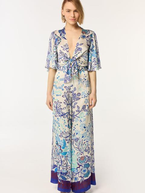 Poupette St Barth Long Jumpsuit Celie - Blue Geo Fish