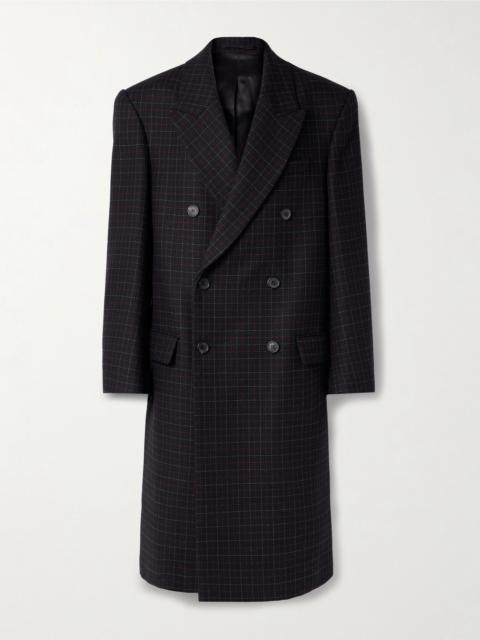 WARDROBE.NYC Double-breasted checked wool coat Black