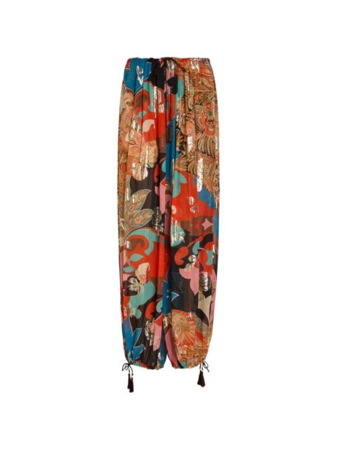 Etro print-detail wide-leg trousers