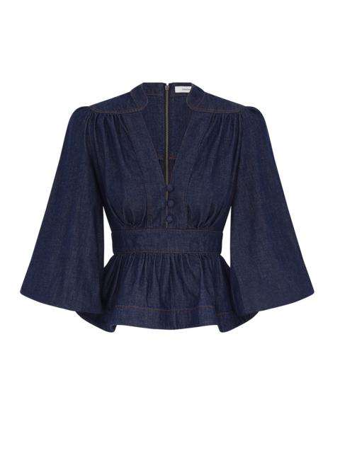 Zimmermann ASTER DENIM BLOUSE