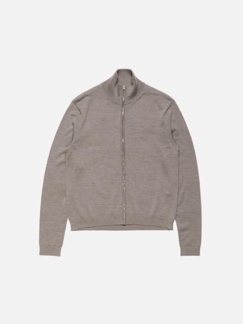 Acne Studios Zip-up bow logo cardigan - Warm Grey Melange
