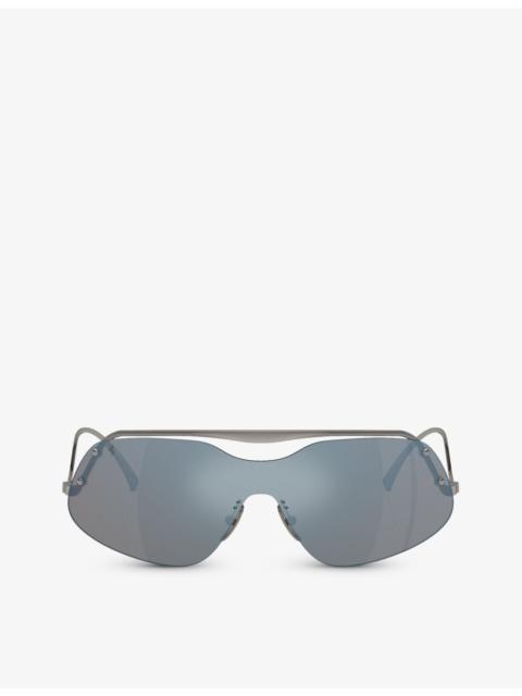 Ferrari FH1007 rectangle-frame metal sunglasses