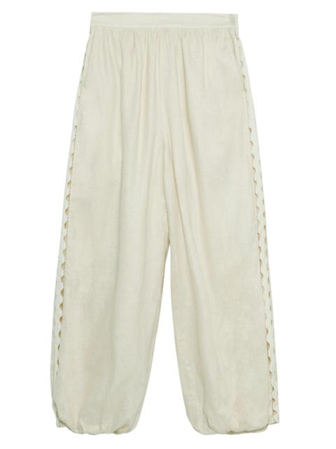 SIMKHAI Women's Selah Lace-Detail Linen-Blend Balloon Pants - Sand