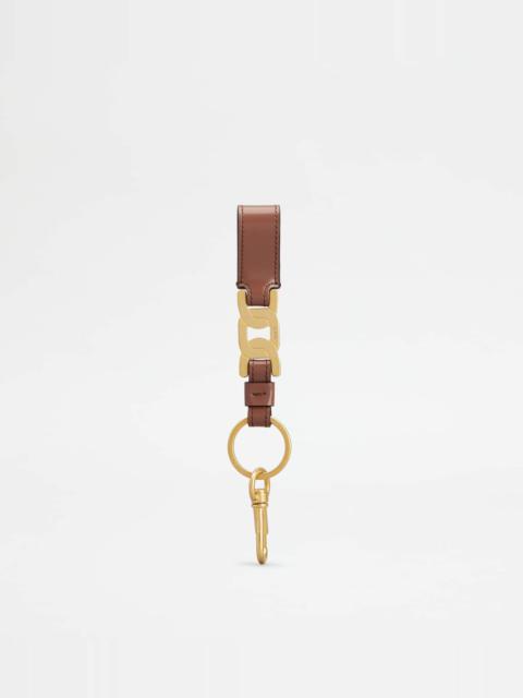 Tod's KATE KEY HOLDER IN LEATHER - BROWN