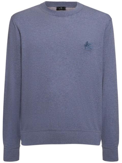 Logo cotton & cashmere crewneck sweater