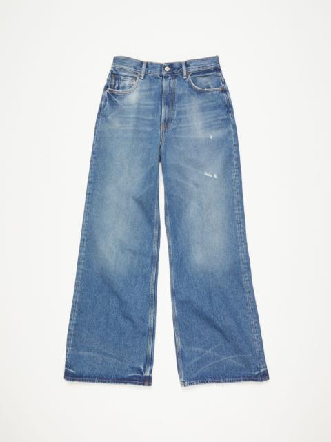 【Acne Studios】 Mid-riseコットンアンドリネンワイドレッグパ Acne Studios2023コーティングミッドライズワイドレッグジーンズ