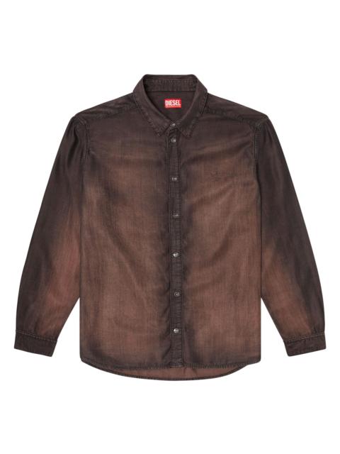 Diesel Men's Ombré Button-Front Shirt - Black Denim