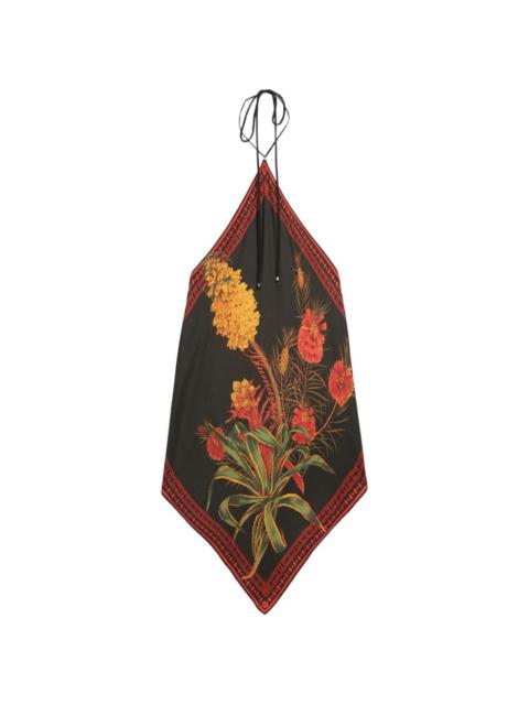 Blumarine floral twill top