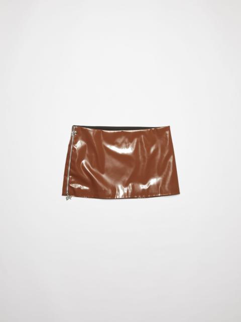 Zippered mini skirt - Brown