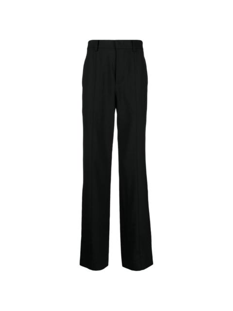 logo-tape pleated high-waisted trousers