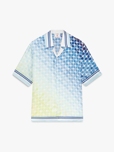 CASABLANCA Gradient Tennis Tile Short Sleeve Silk Shirt