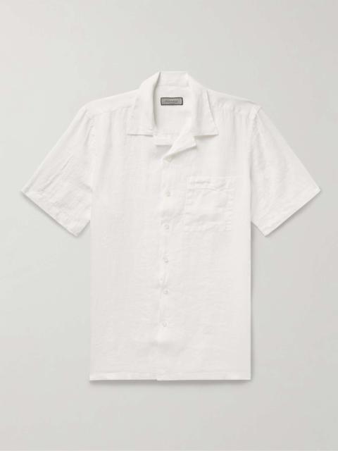 Canali Camp-Collar Linen Shirt