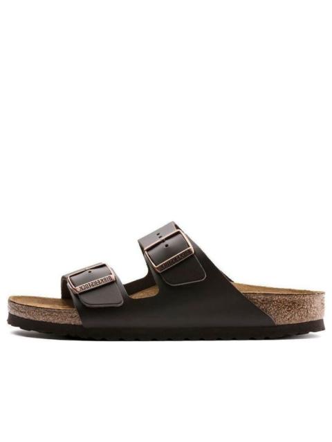 BIRKENSTOCK Birkenstock Arizona Natural Leather Sandals 'Dark Brown' 0051101