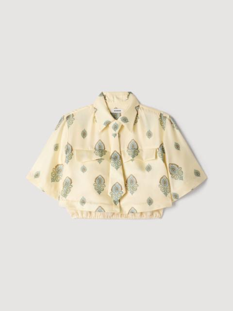 Sandro PAISLEY PRINT TOP WITH REMOVABLE TIE