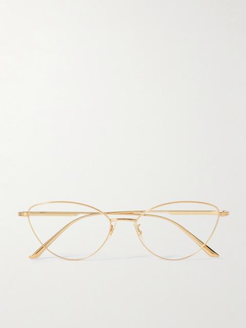 Oliver Peoples + Khaite 1998rx Cat-eye Gold-tone Optical Glasses