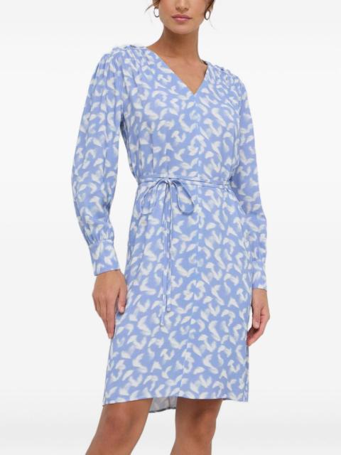 BOSS V-neck feather-print mini dress