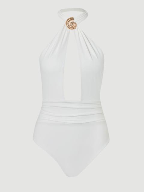 KAREN MILLEN Shell Hardwear Halterneck Swimsuit