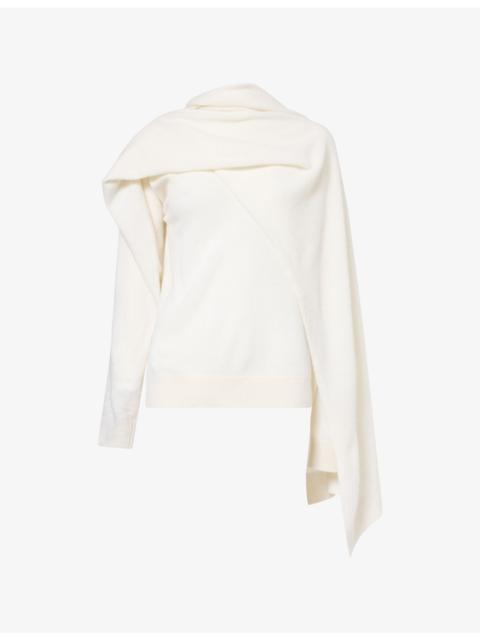 DARKPARK Addison Scarf Wool-Blend Knit Top