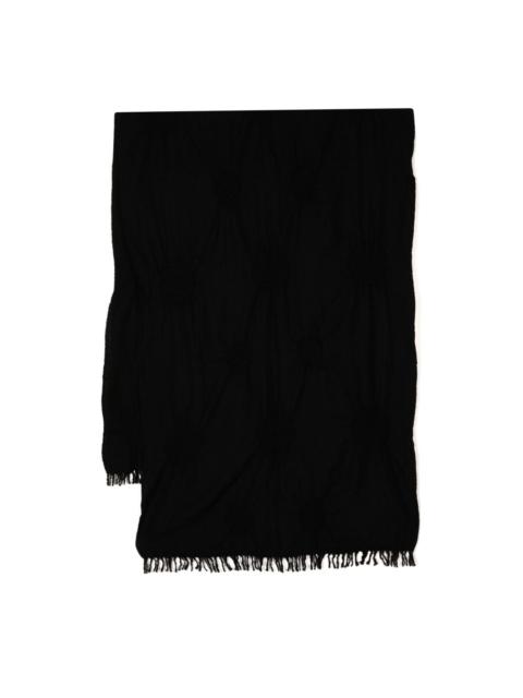 Y's wool fringe-detail scarf
