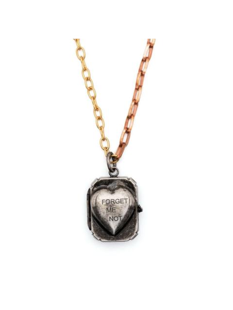 heart-pendant chain-link necklace