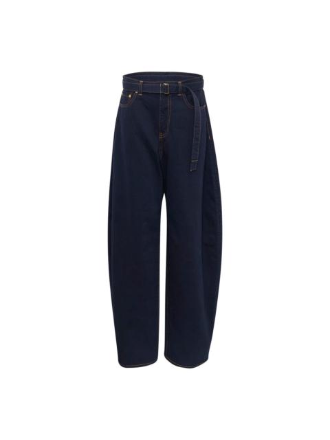 sacai Belted Barrel Leg Jeans