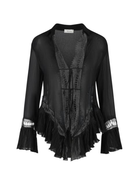 Blumarine lace insert ruffled shirt
