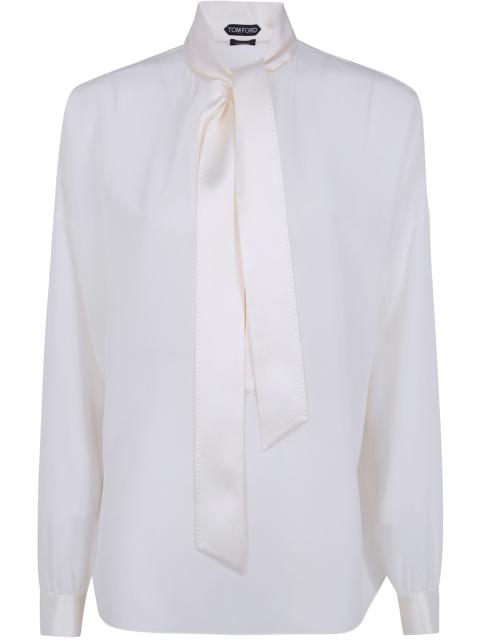 TOM FORD Silk Crepe De Chine Lavalliere Tunic Top