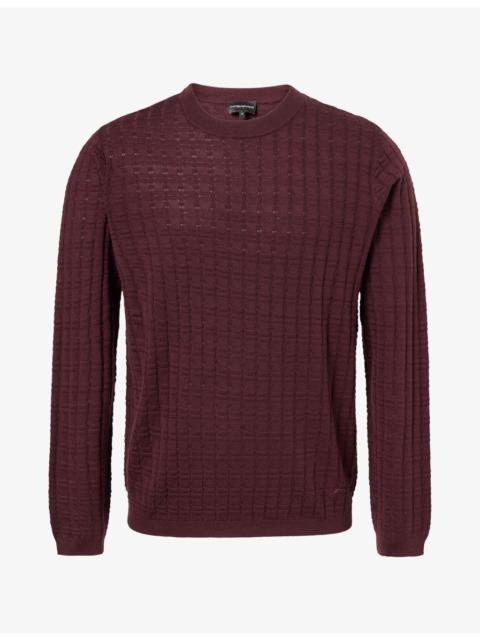 EMPORIO ARMANI Geometric-Knit Wool-Blend Jumper