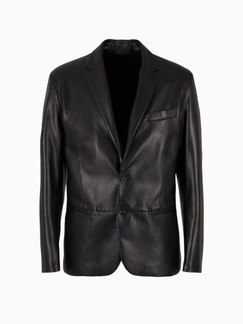 Single-breasted, nappa-leather jacket