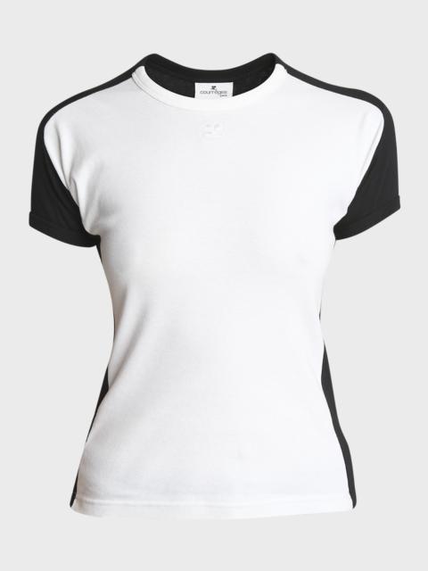 courrèges Contrast Frame Short-Sleeve T-Shirt
