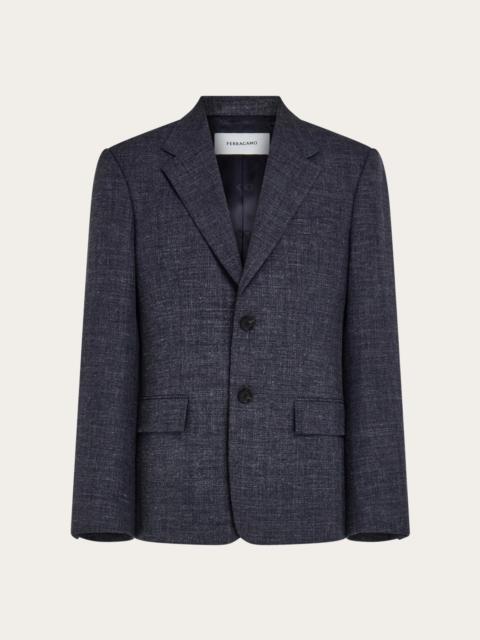 FERRAGAMO Single breasted flannel blazer