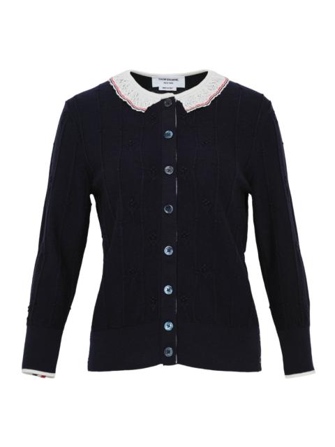 Thom Browne Bobble Stitch 3/4 Sleeve Knit Cardigan