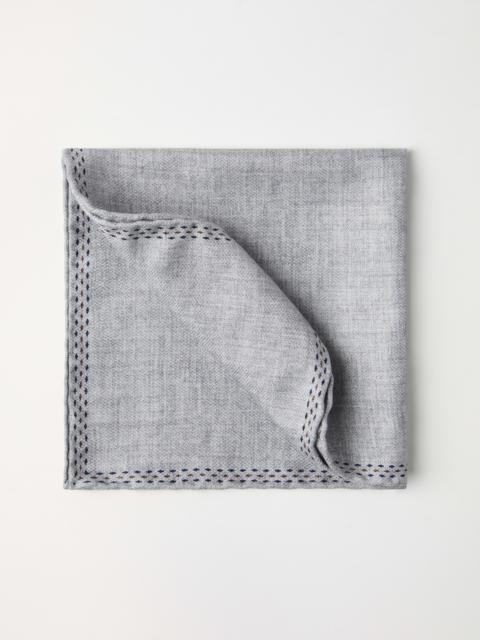 Brunello Cucinelli Silk pocket square with logo