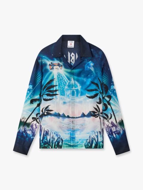 CASABLANCA Crystal Alchemy Long Sleeve Silk Twill Shirt