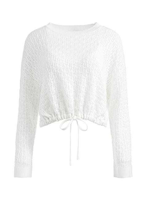 Alice + Olivia BERNETTA CROPPED PULLOVER WITH DRAWSTRING