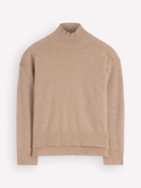 BODEN Fay High Neck Cashmere Sweater-Chinchilla Melange