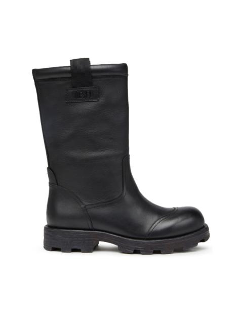 Diesel logo-patch leather boots