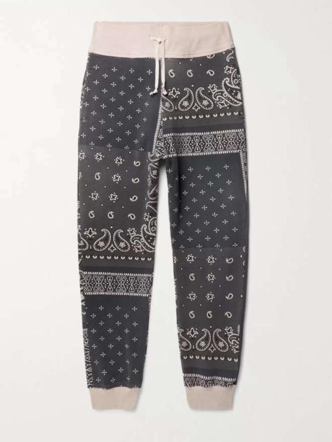 Tapered Bandana-Print Fleece-Back Cotton-Jersey Sweatpants