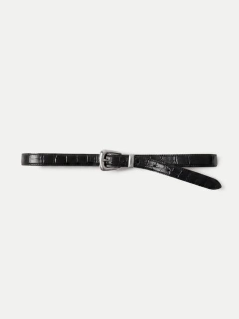 VERONICA BEARD SLIM CROC-EMBOSSED ARCH BELT