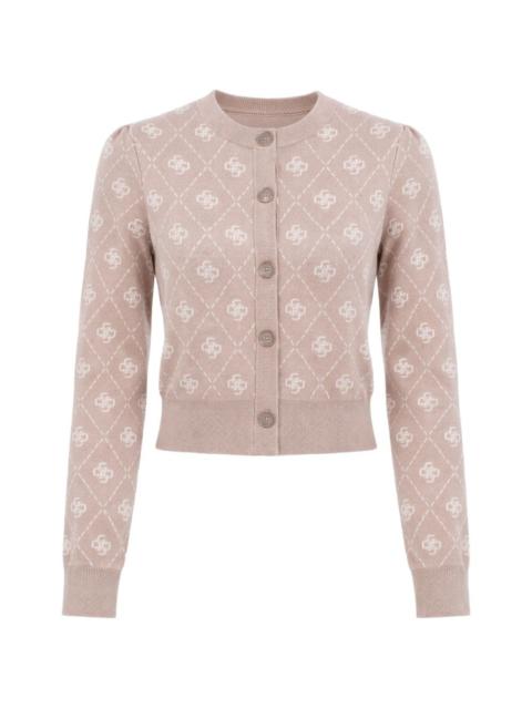 GUESS USA diamond-pattern logo-print cardigan