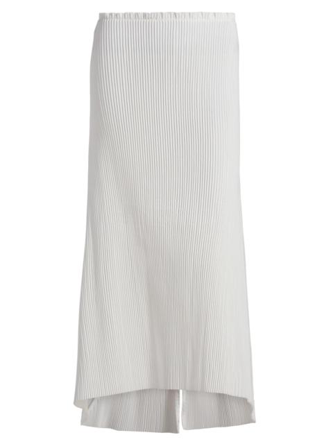CO Women's Plisse High-Low Midi-Skirt - Off White