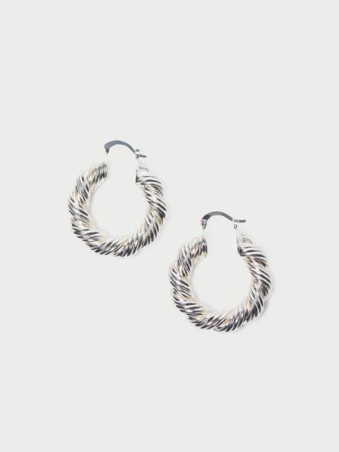 LOEFFLER RANDALL Atticus Silver Twisted Hoop Earrings
