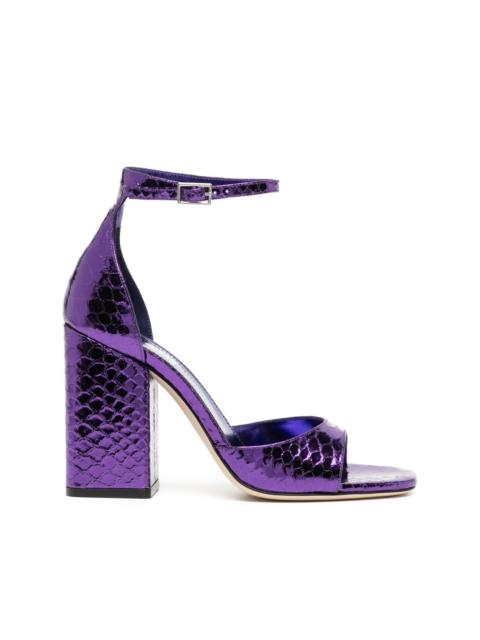 PARIS TEXAS Fiona 100mm metallic-finish sandals