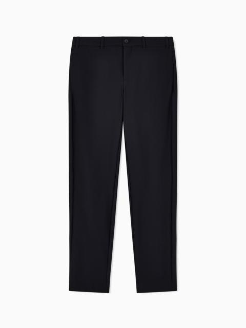 GIORGIO ARMANI TECHNICAL WAFFLE FLAT-FRONT TROUSERS