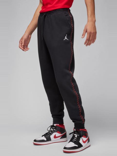 Jordan Cotton Blend Fleece Joggers in Black/Dune Red