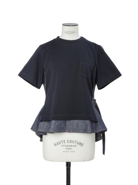 sacai Light Weight Denim x Cotton Jersey T-Shirt