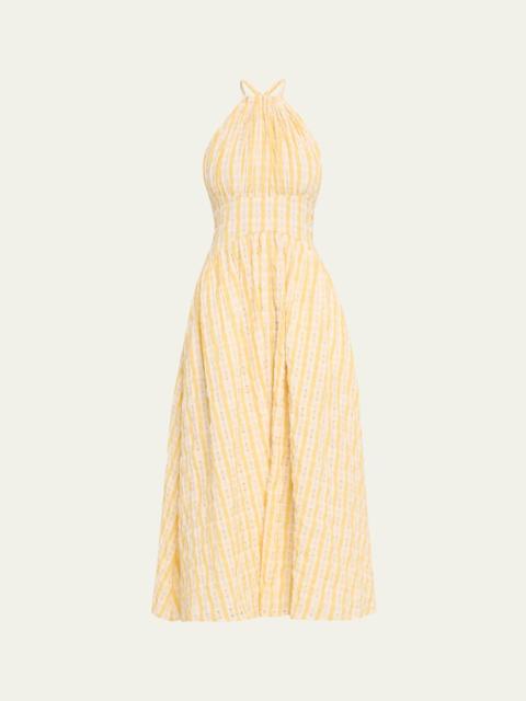 ROSIE ASSOULIN Halter in the Name of Love Checked Seersucker Dress