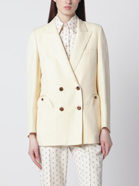 BLAZÉ MILANO Butter-coloured double-breasted jacket in linen and silk