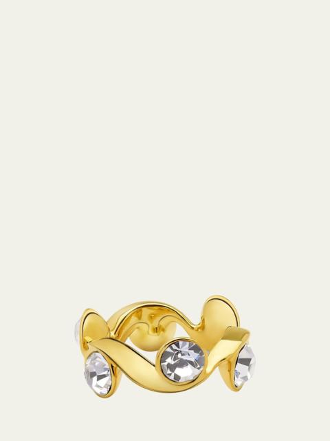Oscar de la Renta Crystal Wave Ring