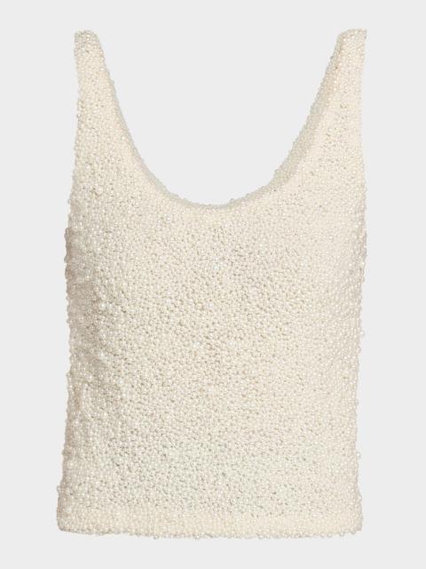 GIUSEPPE DI MORABITO Beaded Scoopneck Tank Top
